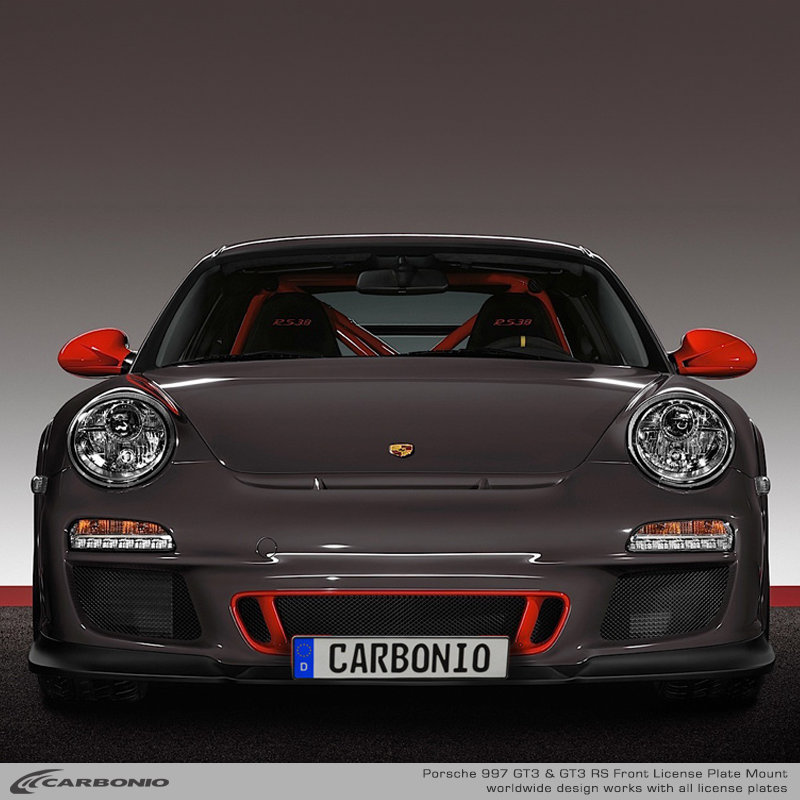 Carbonio No-Drill Front License Plate Mount - Porsche 911 GT3 / GT3 RS  (997) 2006-2011