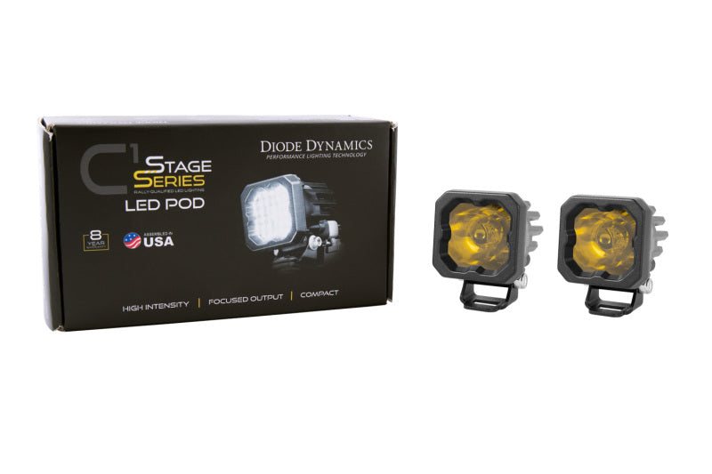 Diode Dynamics SSC1 Yellow Spot Sport ABL LED Pod (Pair) - Universal Fitment