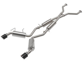 aFe Takeda 2-1/2 IN 304 Stainless Steel Cat-Back Exhaust System w/ Carbon Fiber Tips - Nissan 370Z 3.7L 2009-2020