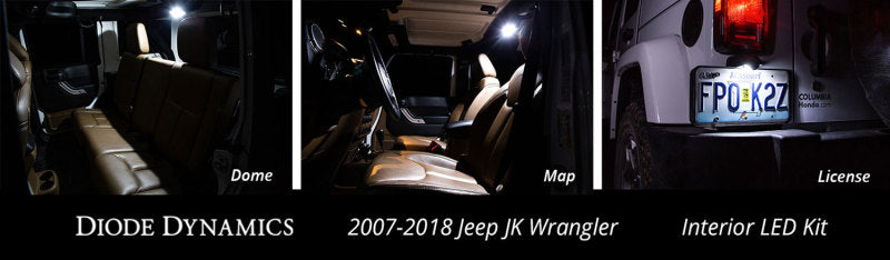 Diode Dynamics Stage 1 Blue Interior LED Conversion Kit - Jeep JK Wrangler 2007-2018