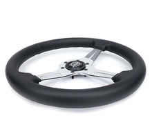Load image into Gallery viewer, NRG Light Weight Gaming Steering Wheel - 350mm 3 Chrome Silver Spokes Perforated Leather