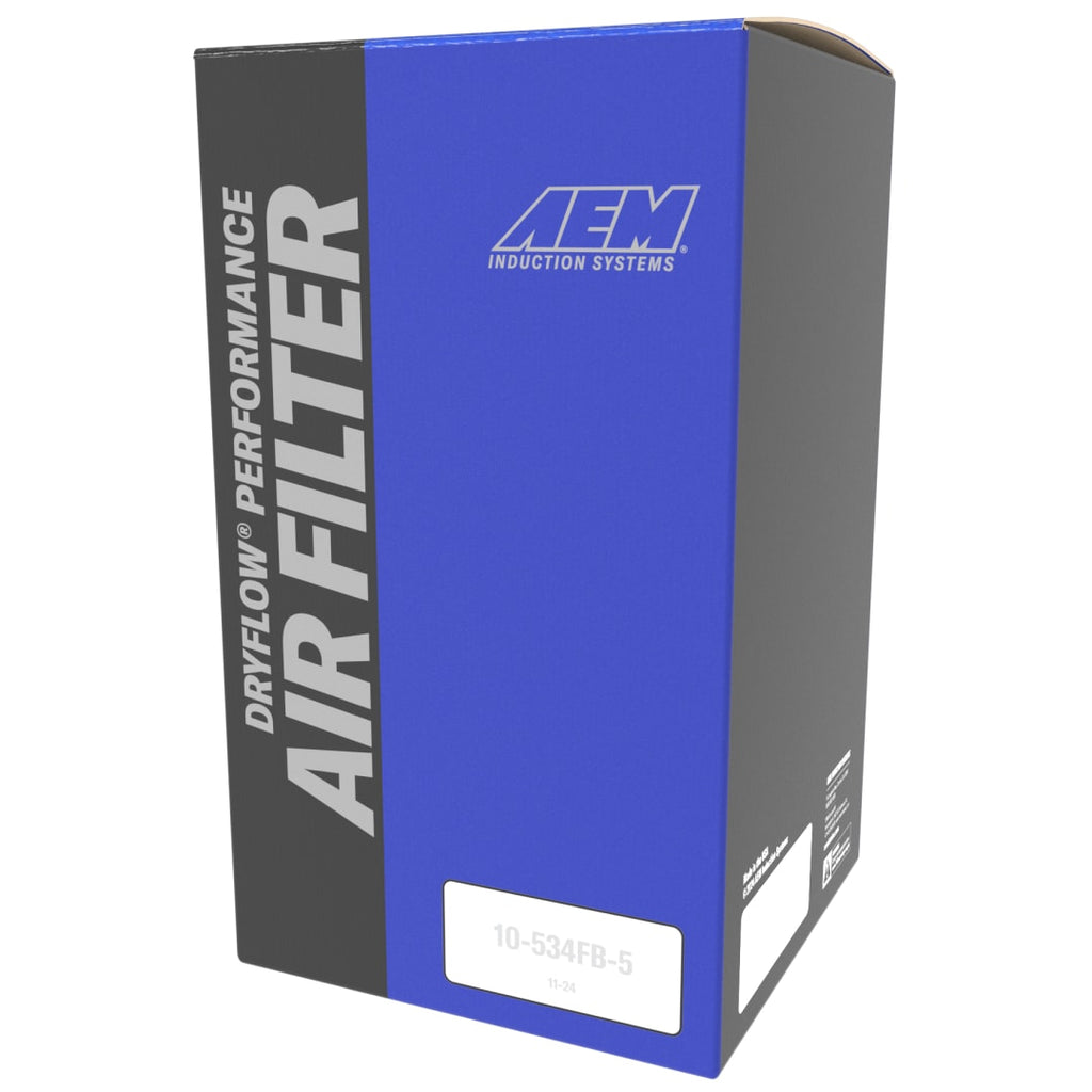 AEM Round Tapered 5" Top x 6" Base x 5.563" Height x 3" ID DryFlow Air Filter - Universal