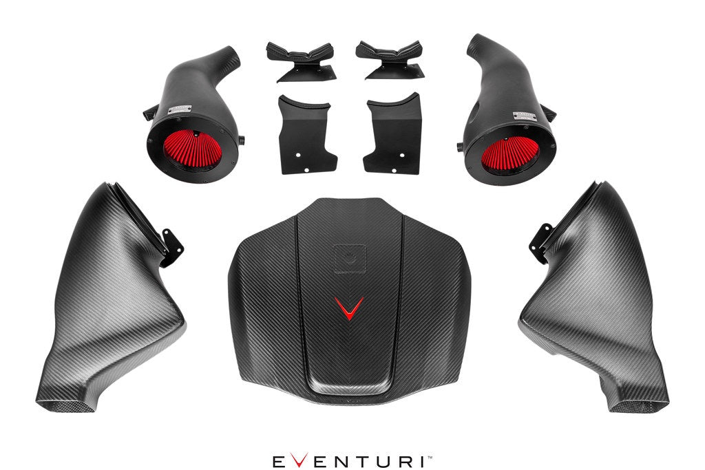 Eventuri Matte Carbon Fiber Intake + Engine Cover - Mercedes AMG GT / GTS / GTR (C190/R190) 2015-2021