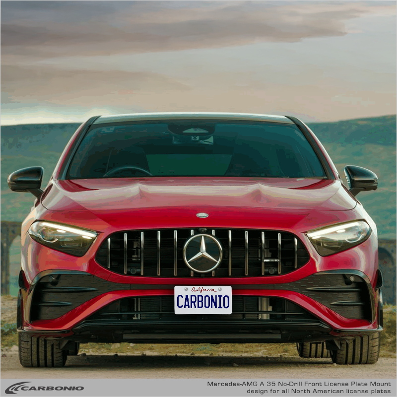 Carbonio No-Drill Front License Plate Mount - Mercedes A35 AMG 2023-2025