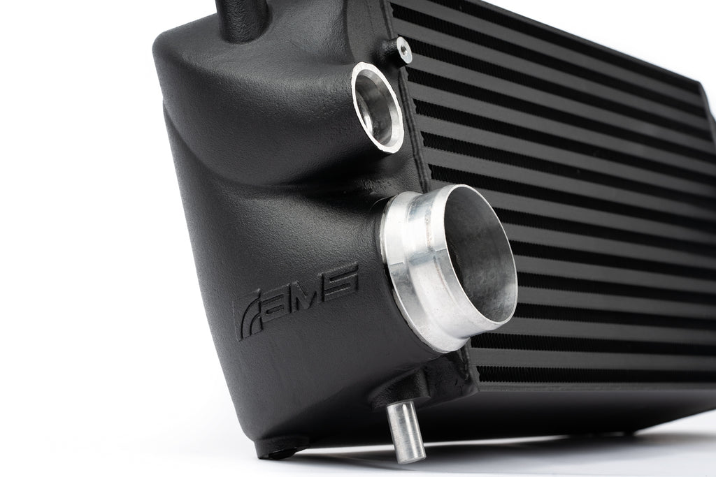 AMS Performance Black Stock Location Intercooler w/ Logo - Ford F-150 & Raptor 2.7L/3.5L EcoBoost 2015+