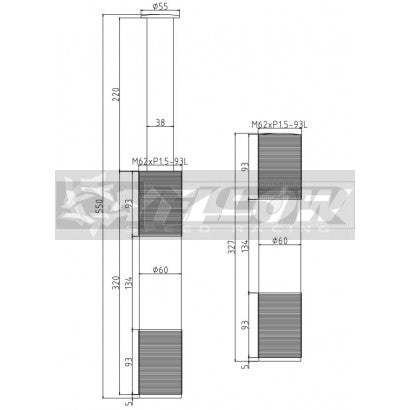 YSR Air Jacks Kit - 4 Pieces w/ Connector Valve