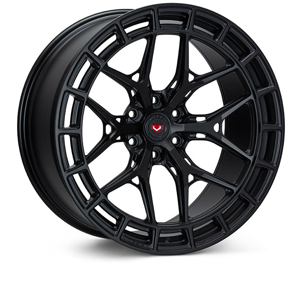 Vossen LC3-01 Forged Deep w/ OEM Cap Satin Black Wheel - 5x112 22x10 +22 - AMG GT Coupe 24+ Front Fitment