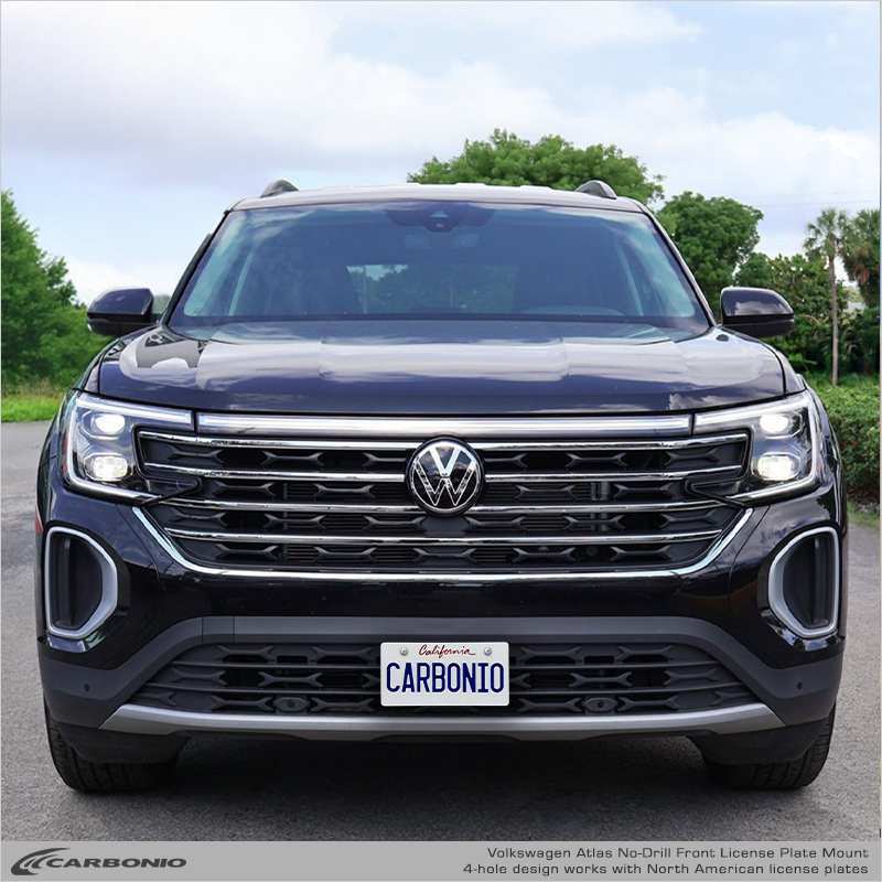 Carbonio No-Drill Front License Plate Mount - Volkswagen Atlas / Atlas Cross Sport 2024-2027