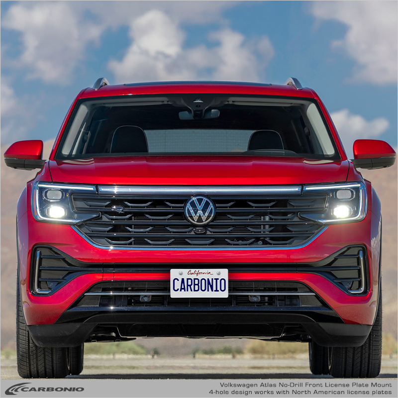 Carbonio No-Drill Front License Plate Mount - Volkswagen Atlas / Atlas Cross Sport 2024-2027