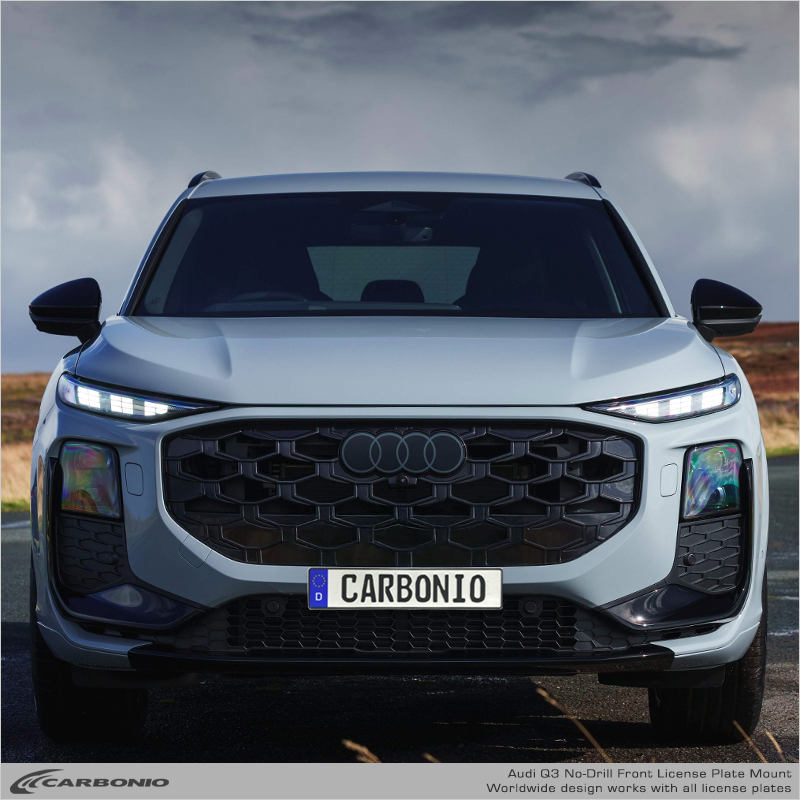 Carbonio No-Drill Front License Plate Mount - Audi Q3 2026+
