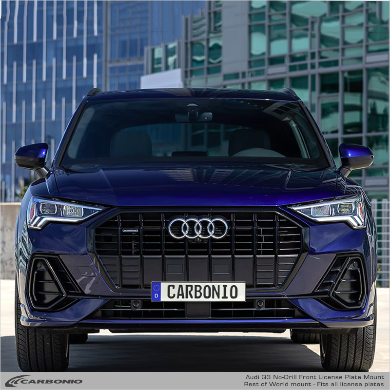 Carbonio No-Drill Front License Plate Mount - Audi Q3 2019-2025