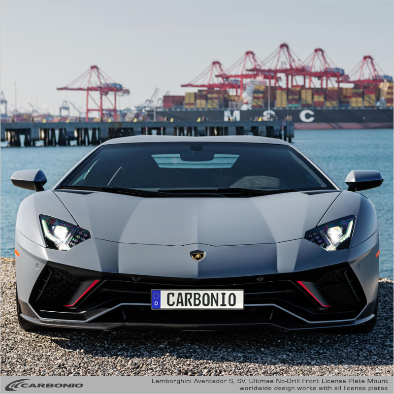 Carbonio No-Drill Front License Plate Mount - Lamborghini Aventador 2016-2022