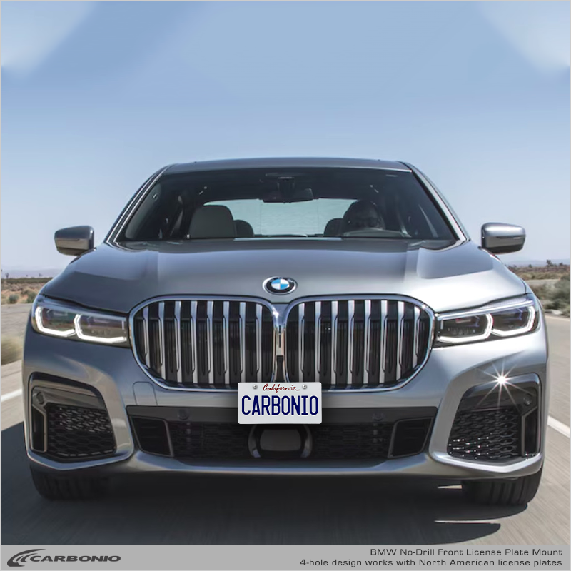 Carbonio No-Drill Front License Plate Mount - BMW 7-Series (F0x/G11/G12/G70) 2008-2026