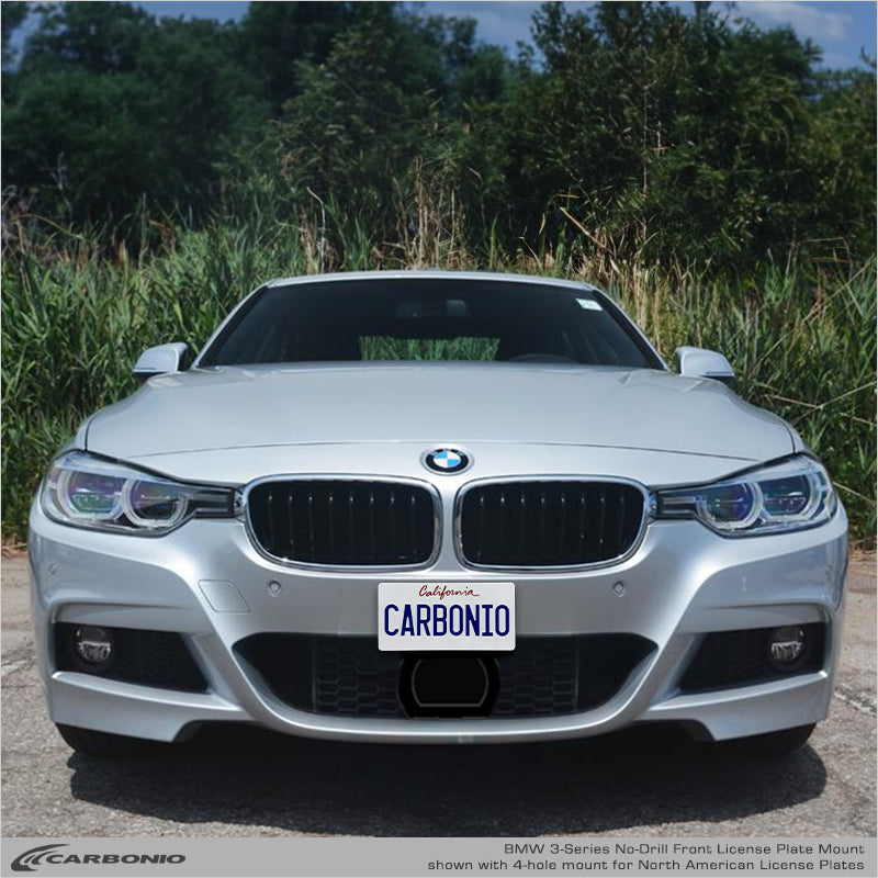 Carbonio No-Drill Front License Plate Mount - BMW 3-Series (F30/F31/F34) 2014-2018