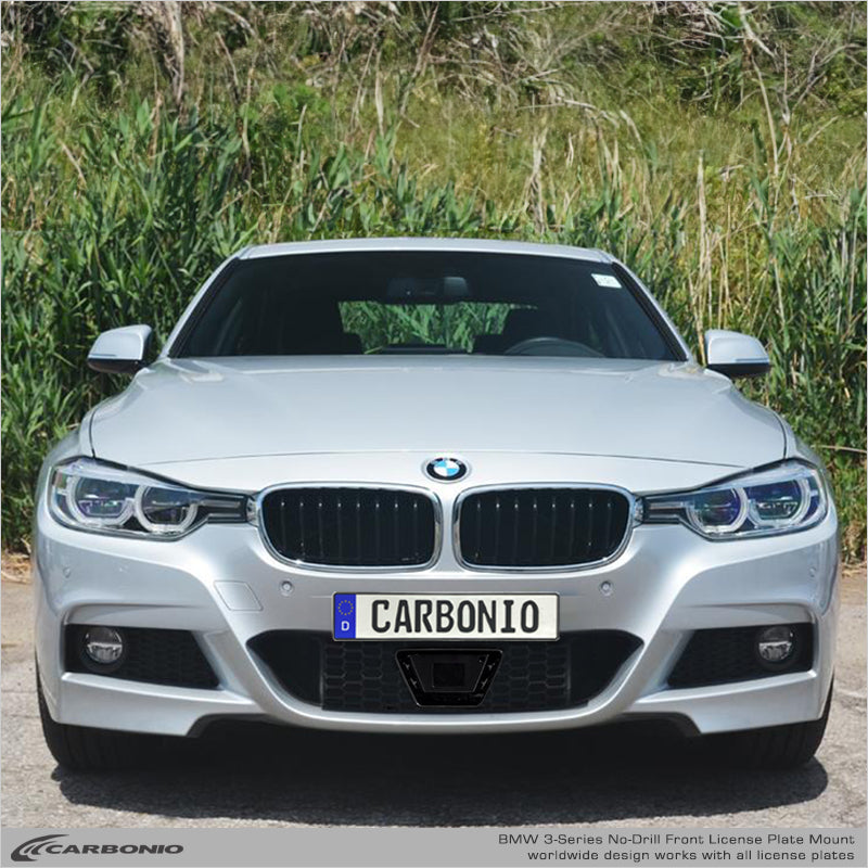 Carbonio No-Drill Front License Plate Mount - BMW 3-Series (F30/F31/F34) 2014-2018