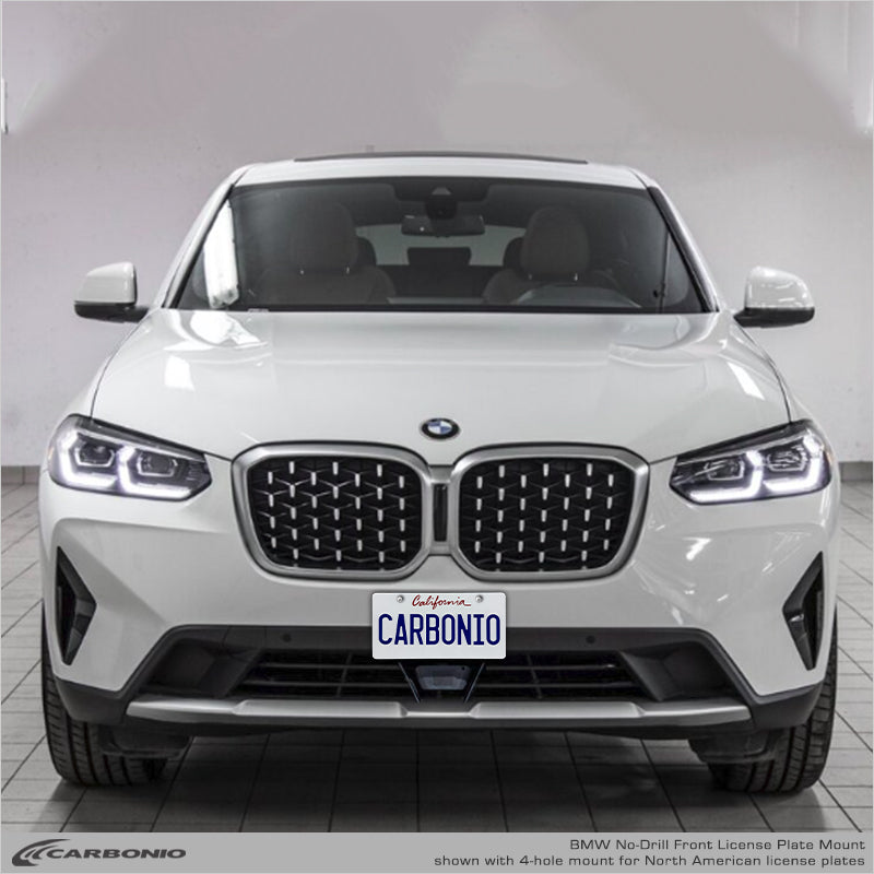 Carbonio No-Drill Front License Plate Mount - BMW X4 (G02 LCI) 2022-2025