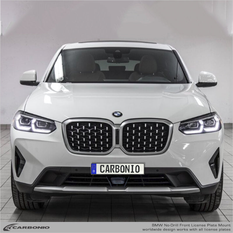 Carbonio No-Drill Front License Plate Mount - BMW X4 (G02 LCI) 2022-2025