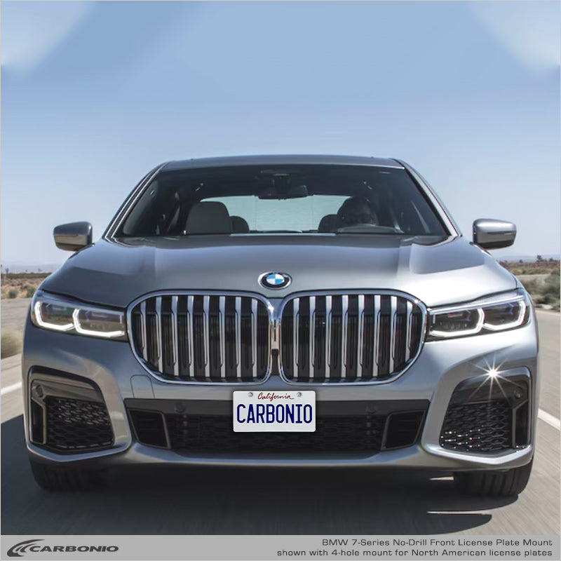 Carbonio No-Drill Front License Plate Mount - BMW 7-Series (F0x/G11/G12/G70) 2008-2026