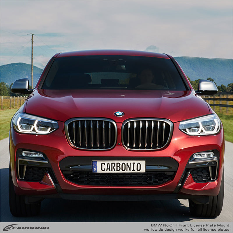 Carbonio No-Drill Front License Plate Mount - BMW X4 (F26/G02) 2014-2021