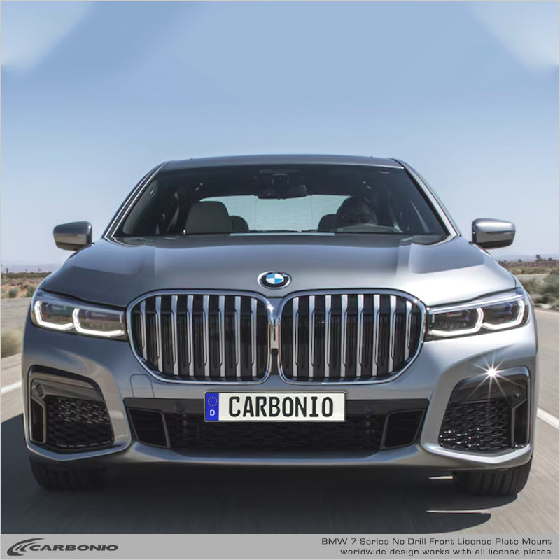 Carbonio No-Drill Front License Plate Mount - BMW 7-Series (F0x/G11/G12/G70) 2008-2026
