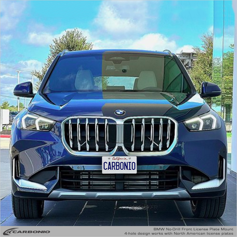 Carbonio No-Drill Front License Plate Mount - BMW X1 (F48/U11) 2015-2026
