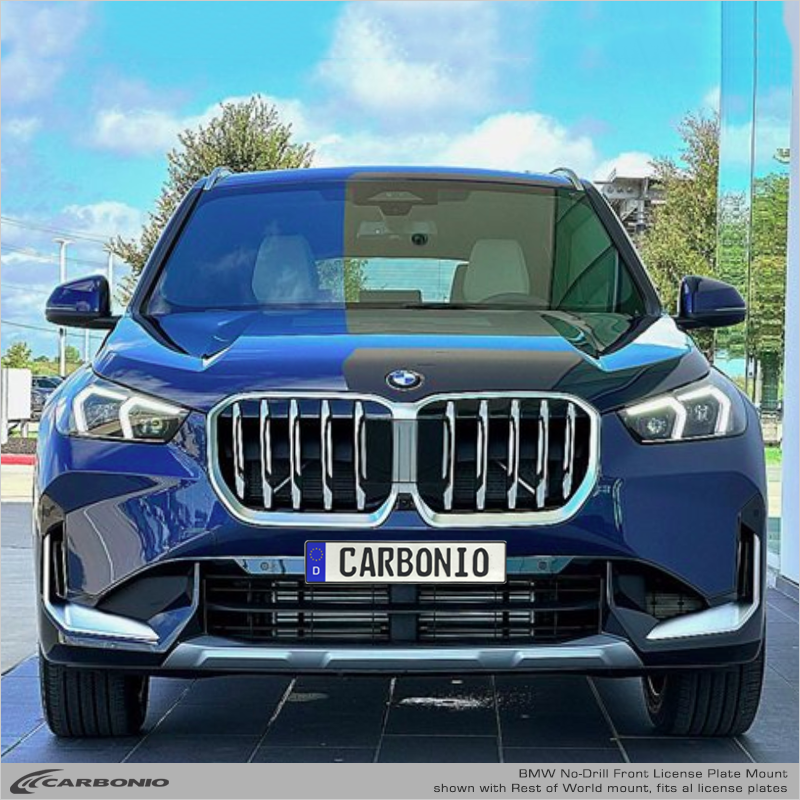 Carbonio No-Drill Front License Plate Mount - BMW X1 (F48/U11) 2015-2026