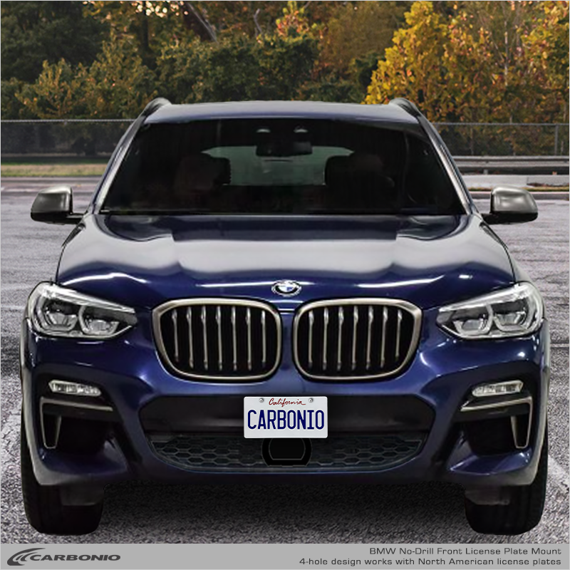 Carbonio No-Drill Front License Plate Mount - BMW X3 (G01) 2018-2021