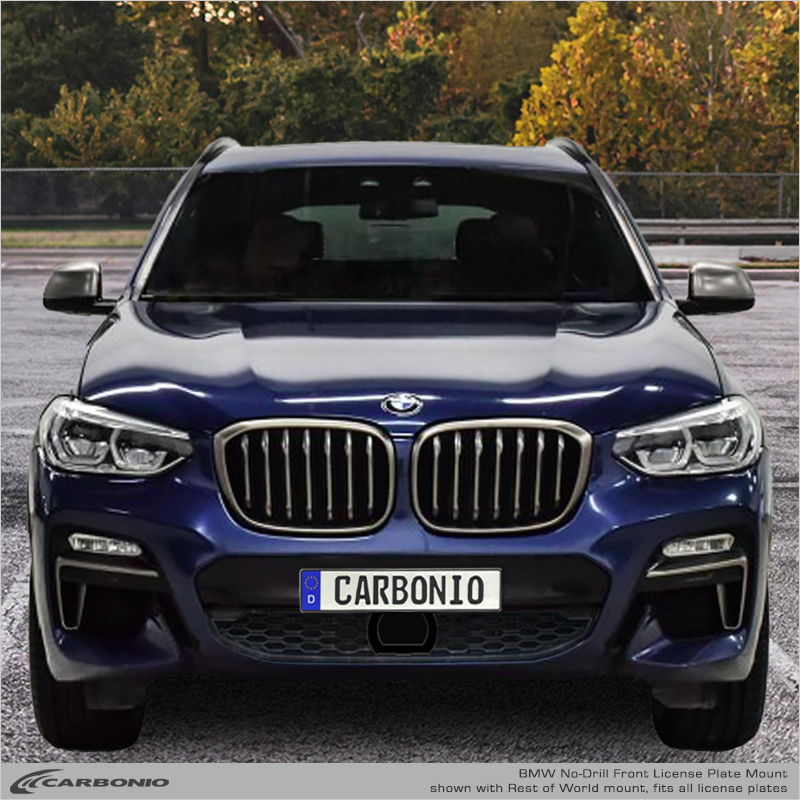 Carbonio No-Drill Front License Plate Mount - BMW X3 (G01) 2018-2021