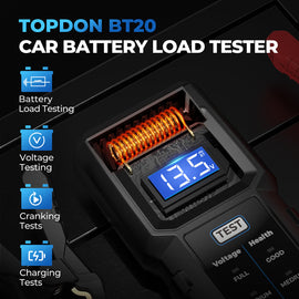 TOPDON BT20 Battery Load/Voltage Tester, Cranking & Charging Test w/ App