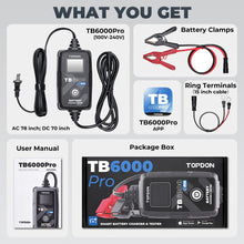 Load image into Gallery viewer, TOPDON TB6000 PRO 2-in-1 6A Battery Charger &amp; Battery Tester w/ App