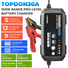 Load image into Gallery viewer, TOPDON Tornado30000 30A Smart Charger and Power Supply 12V/24V