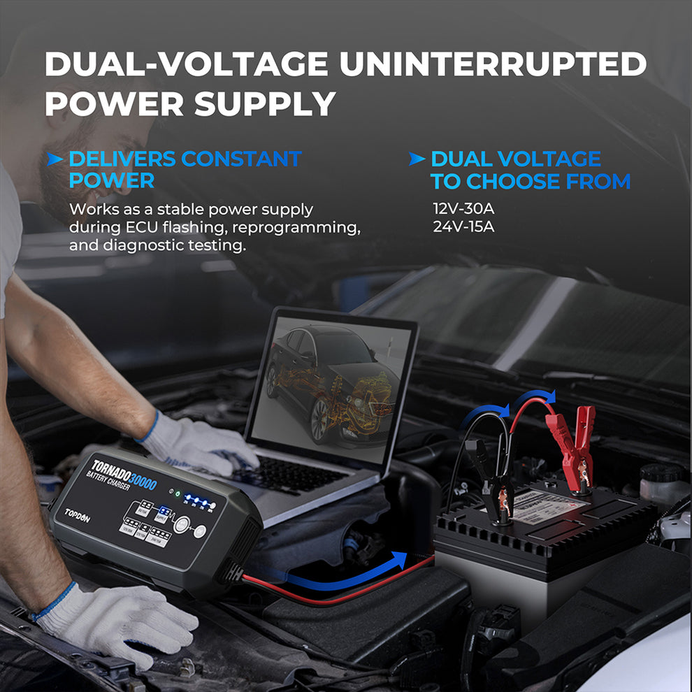 TOPDON Tornado30000 30A Smart Charger and Power Supply 12V/24V