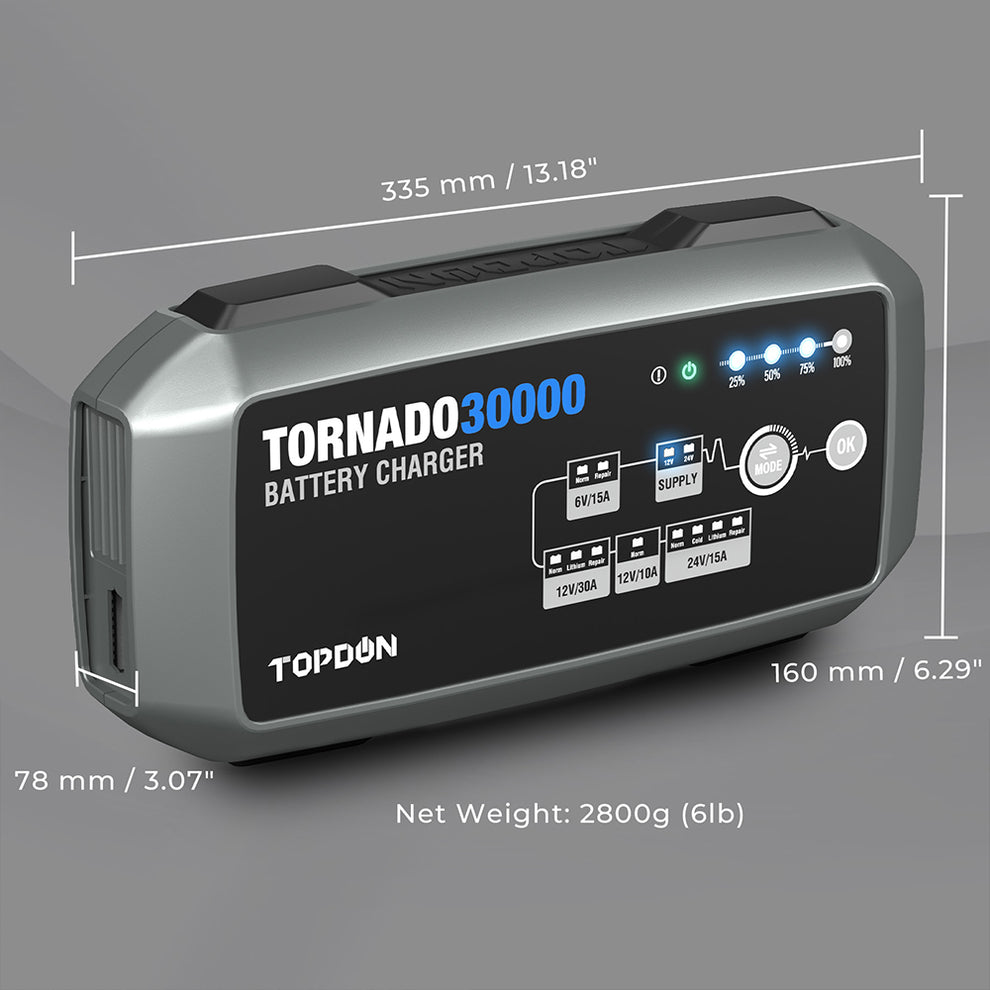 TOPDON Tornado30000 30A Smart Charger and Power Supply 12V/24V