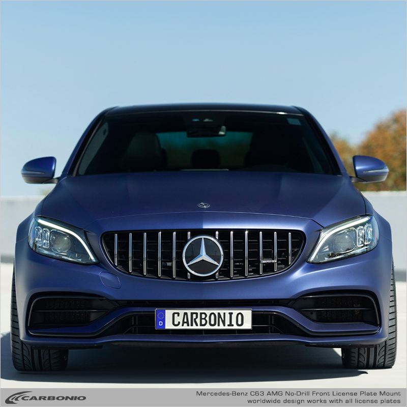 Carbonio No-Drill Front License Plate Mount - Mercedes C63 AMG 2016-2023
