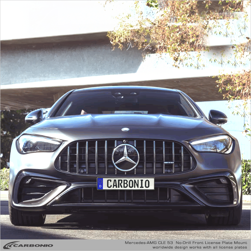 Carbonio No-Drill Front License Plate Mount - Mercedes CLE53 AMG 2024-2027