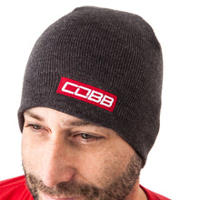 Load image into Gallery viewer, Cobb Tuning Bar Logo Knit Beanie - Gray w/ Red Logo