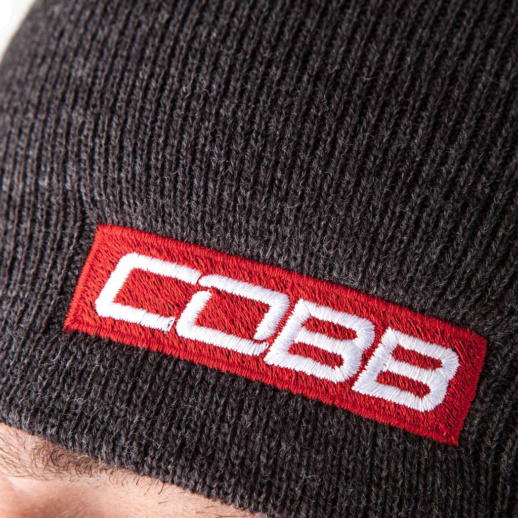 Cobb Tuning Bar Logo Knit Beanie - Gray w/ Red Logo