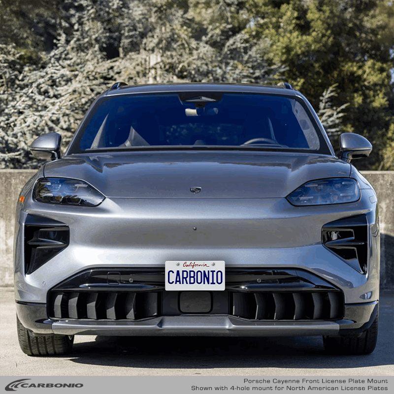 Carbonio No-Drill Front License Plate Mount - Porsche Cayenne Electric 2027+