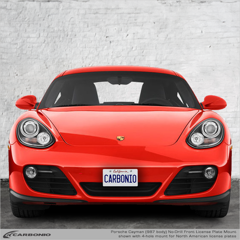 Carbonio No-Drill Front License Plate Mount - Porsche Cayman (987) 2009-2012