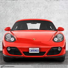 Load image into Gallery viewer, Carbonio No-Drill Front License Plate Mount - Porsche Cayman (987) 2009-2012