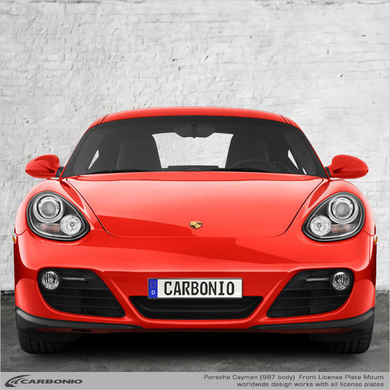 Carbonio No-Drill Front License Plate Mount - Porsche Cayman (987) 2009-2012