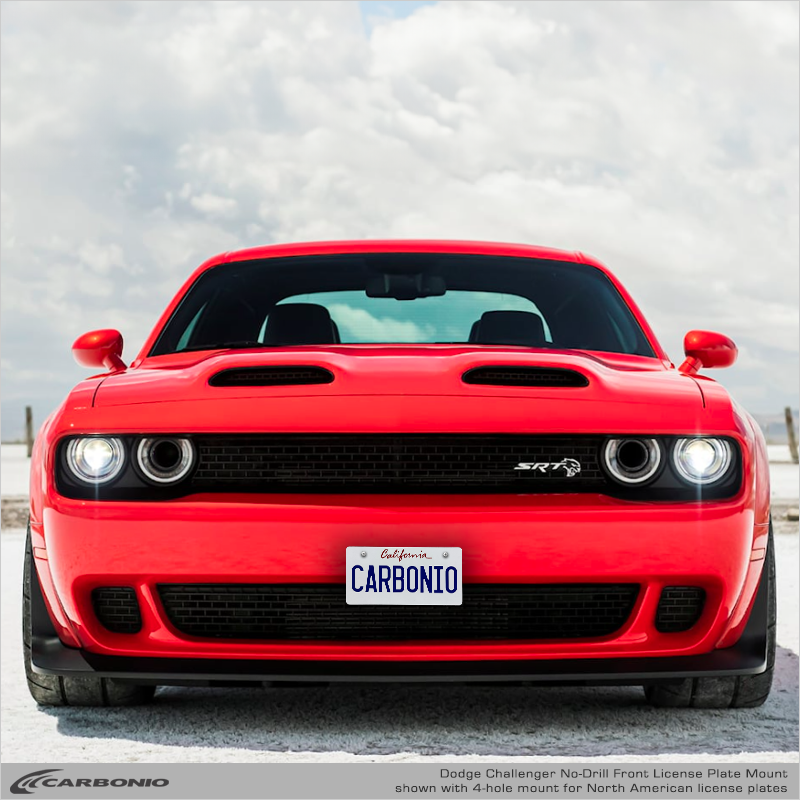 Carbonio No-Drill Front License Plate Mount - Dodge Challenger V8 SRT Models 2015-2023