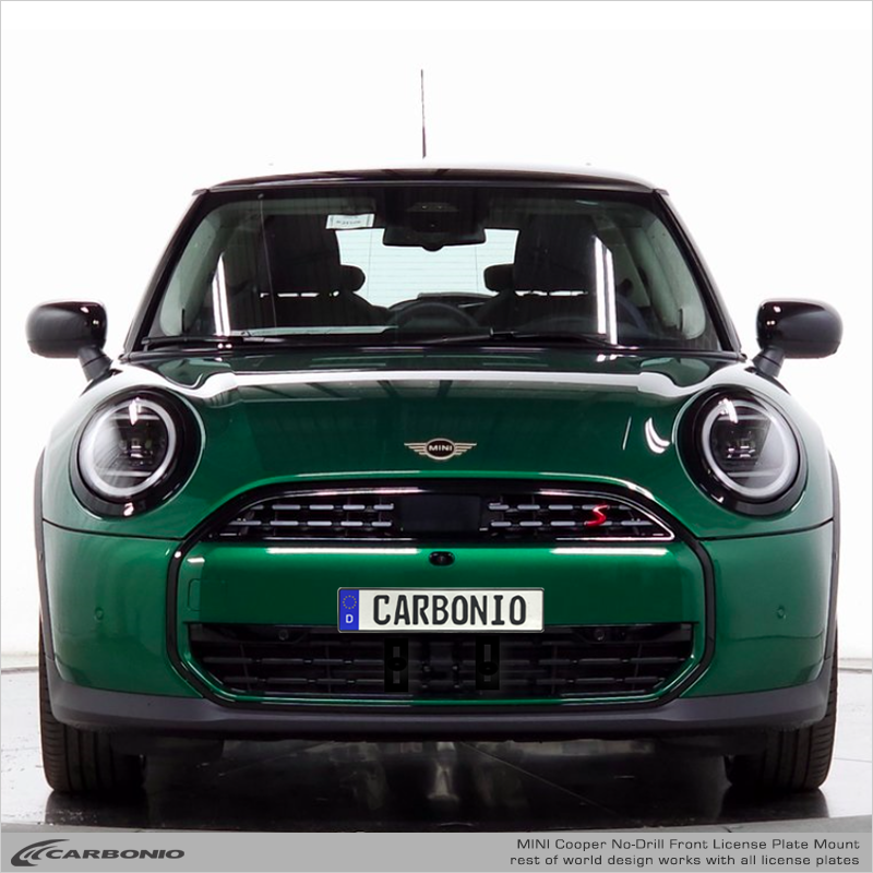 Carbonio No-Drill Front License Plate Mount - Mini Cooper 2025+