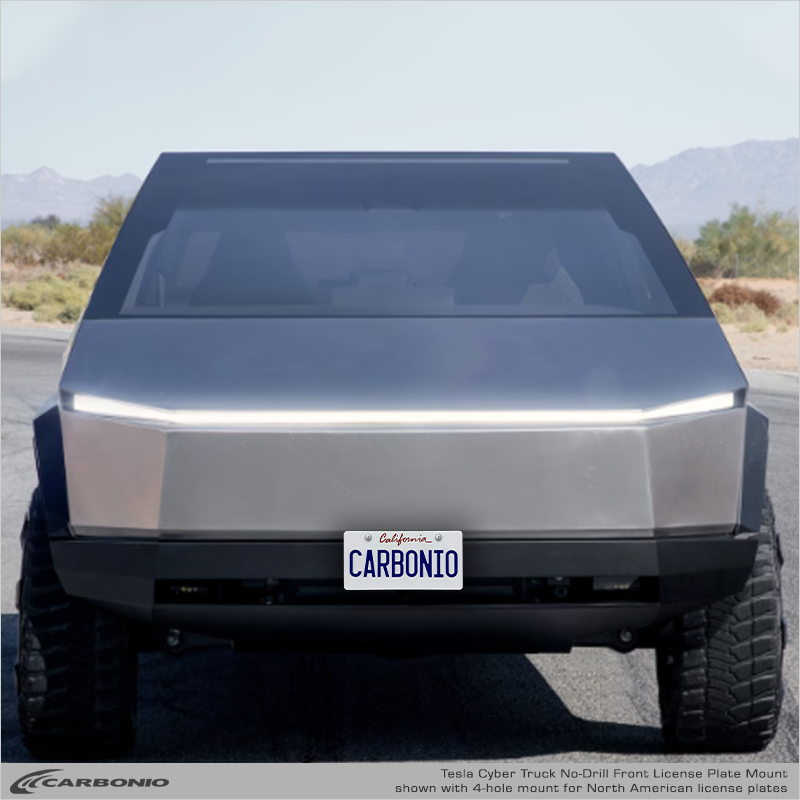 Carbonio No-Drill Front License Plate Mount - Tesla Cybertruck 2023-2027