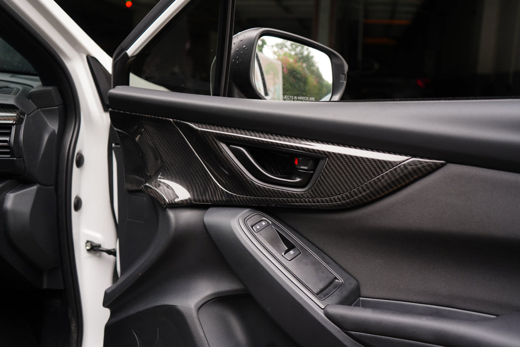 JDMuscle Tanso Dry Carbon Fiber Front Door Larger Panel Covers 2 Piece - Subaru WRX 2022-2025