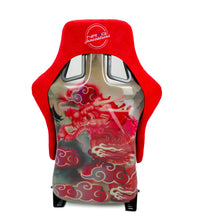 Load image into Gallery viewer, NRG Large FRP Bucket Seat Red Alcantara w/ Dragon Livery - Universal