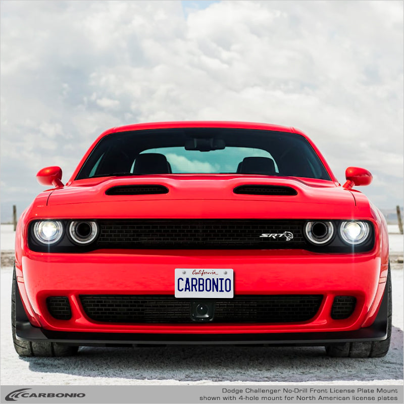 Carbonio No-Drill Front License Plate Mount - Dodge Challenger V8 SRT Models 2015-2023
