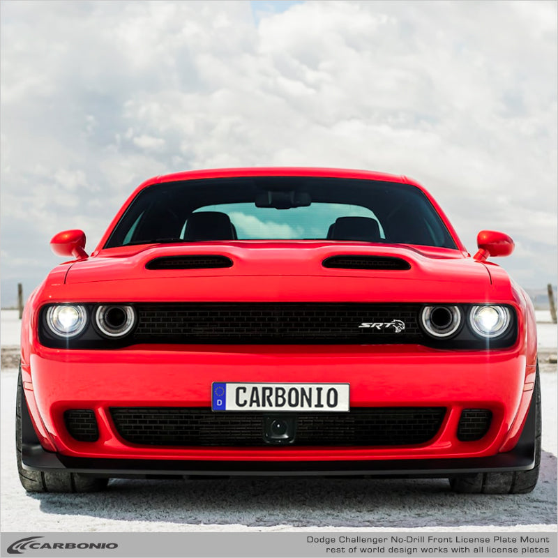 Carbonio No-Drill Front License Plate Mount - Dodge Challenger V8 SRT Models 2015-2023