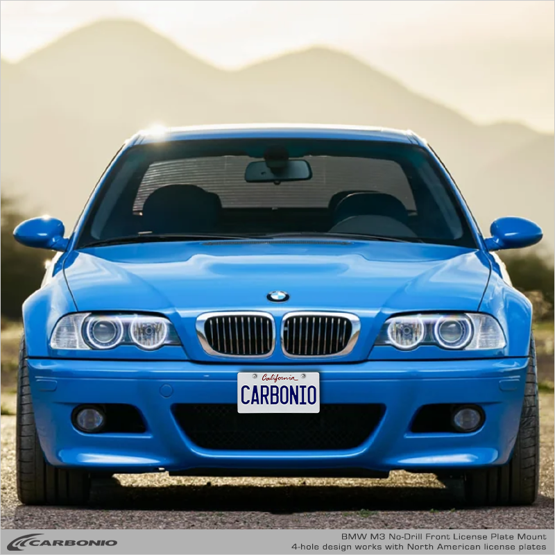 Carbonio No-Drill Front License Plate Mount - BMW M3 (E46/E9x/F8x) 2000-2019