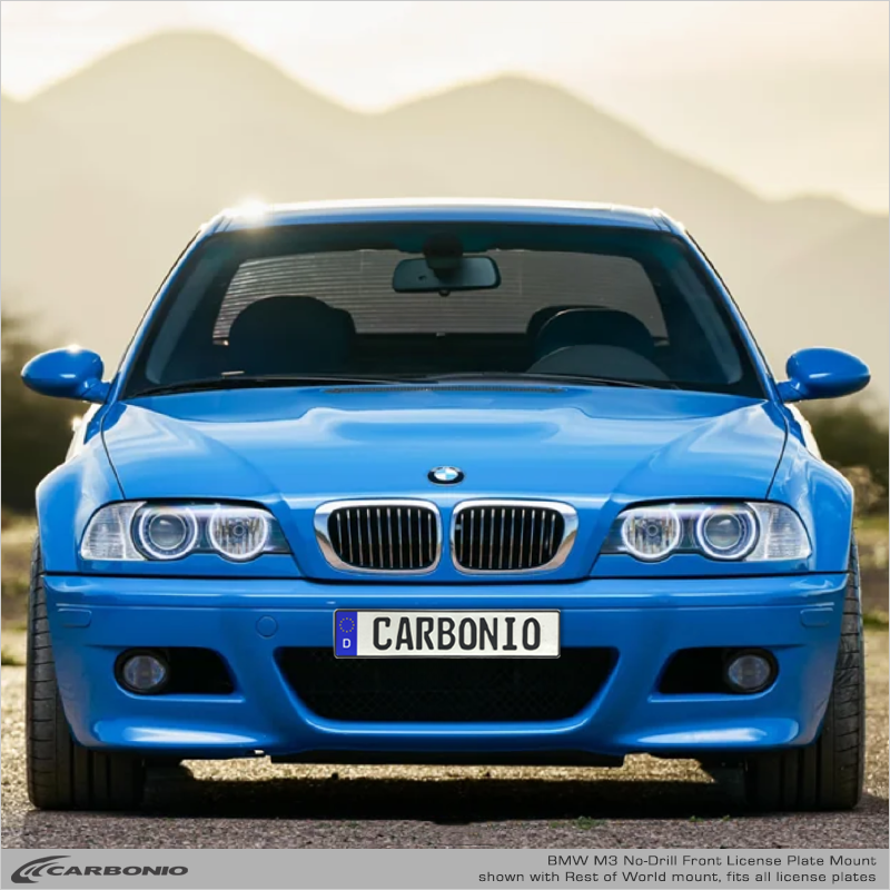 Carbonio No-Drill Front License Plate Mount - BMW M3 (E46/E9x/F8x) 2000-2019